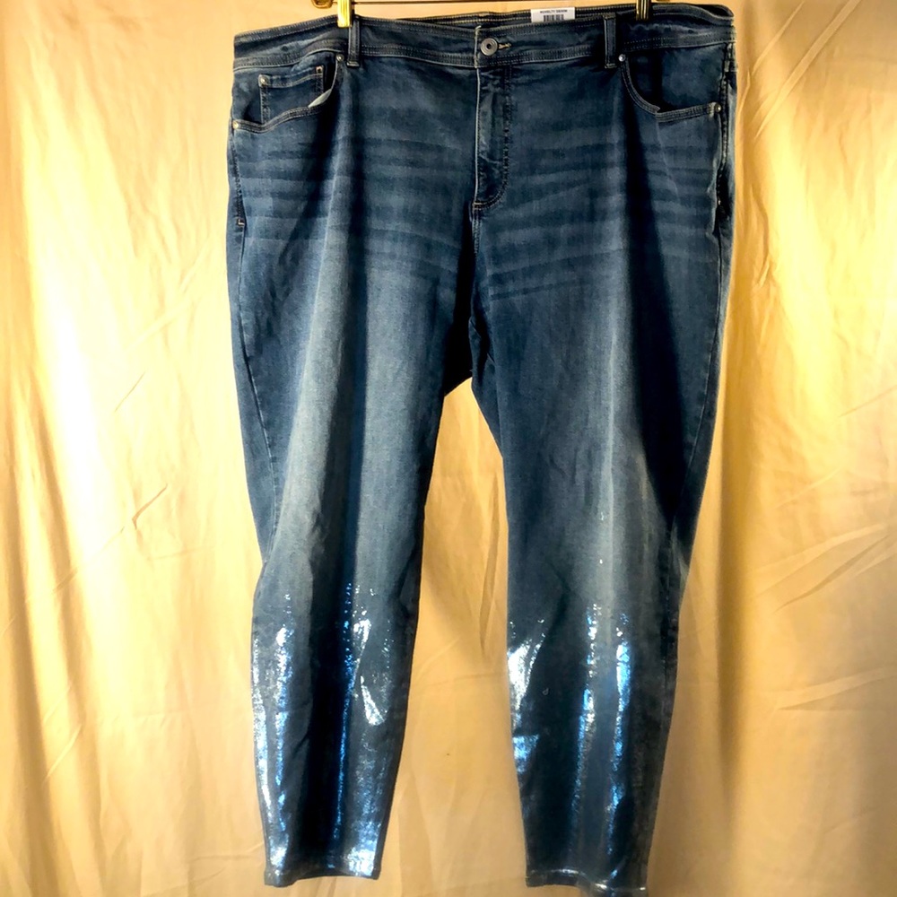 NWT INC size 28W wide novelty denim jeans